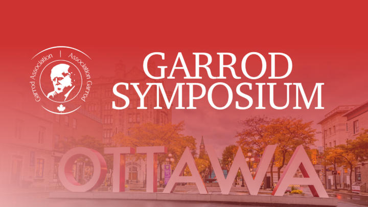 Garrod Symposium logo in front of the Ottawa sign