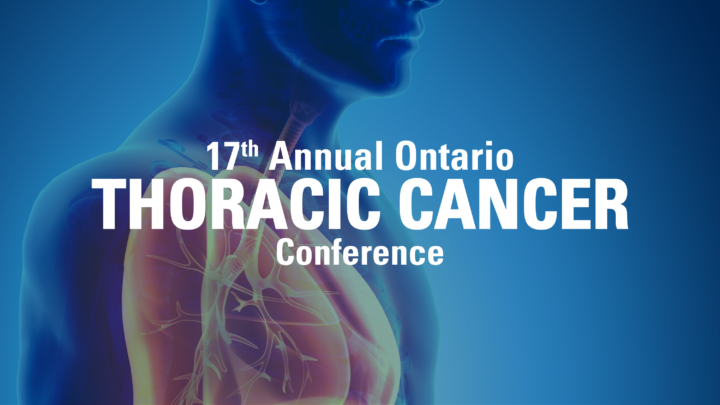 17th Annual Ontario Thoracic Cancer Conference logo over a blue image of a person